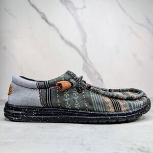Hey Dude Wally Funk Baja Mens Casual Shoes Size 7 Green Design Everyday Comfort